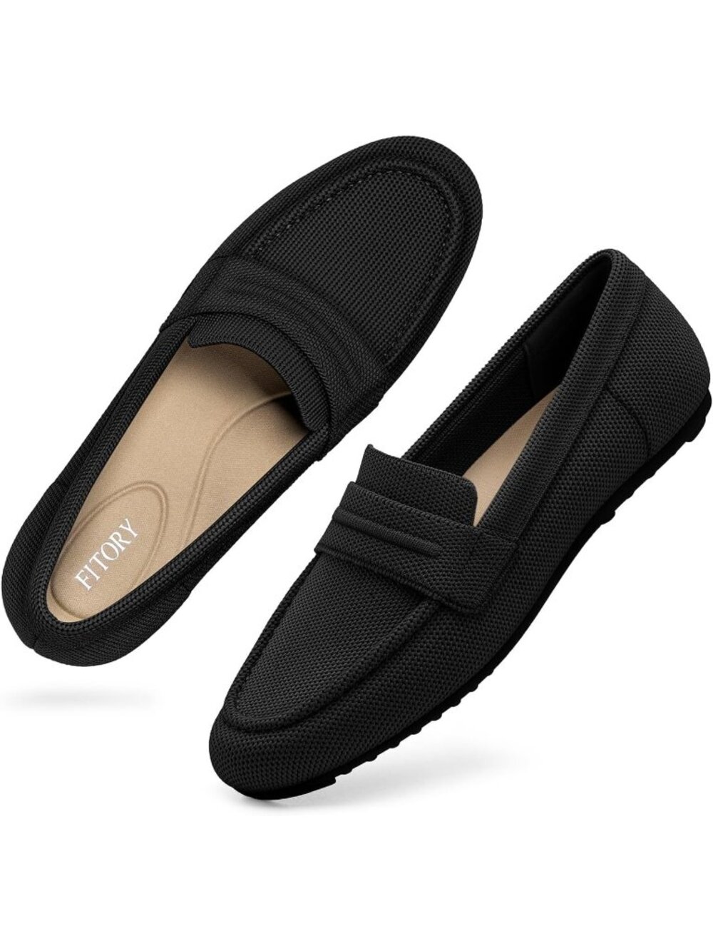 🆕Women's Black Business Casual Loafers Slip On Dressy Work Driving Flats